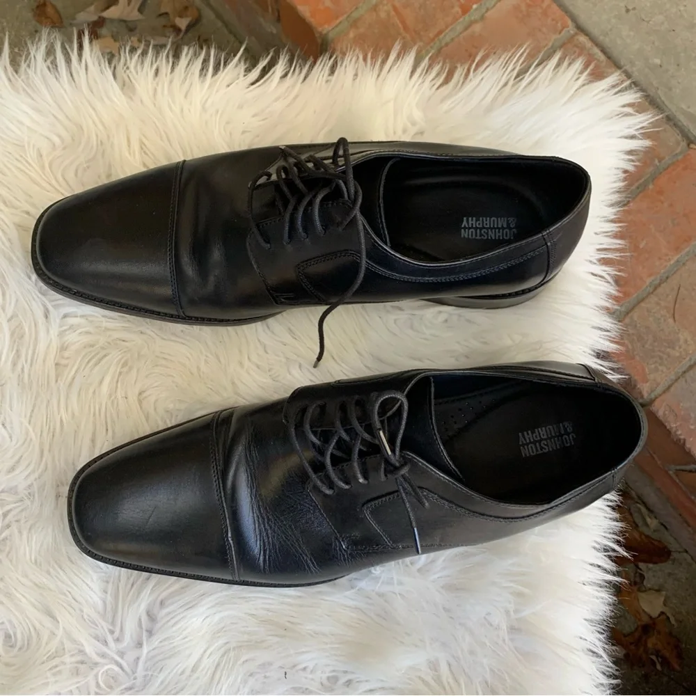 Johnston and Murphy Men's Black Leather Dress Shoes Size 13